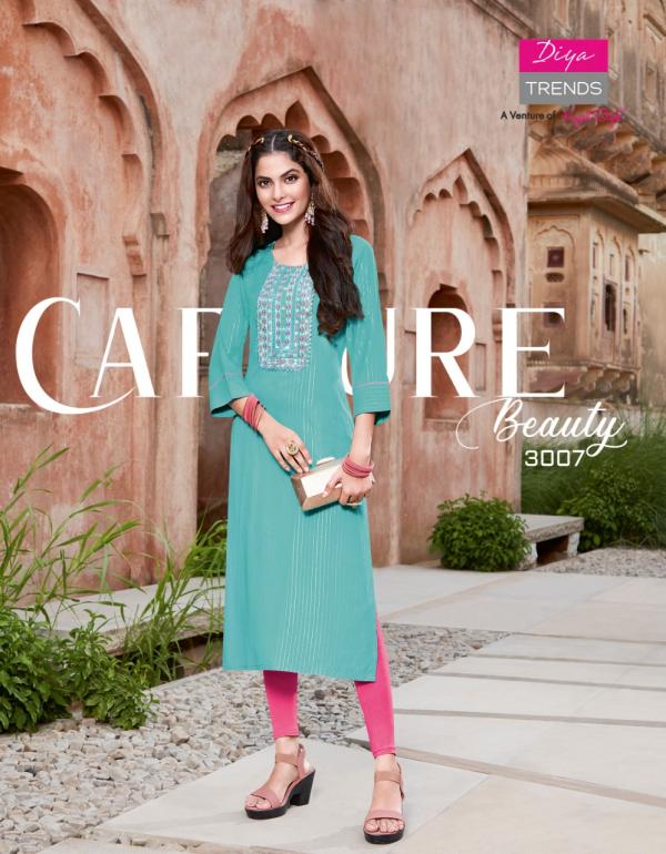 Diya Fashion Story vol 3 Rayon Designer Embroidery Work Kurti